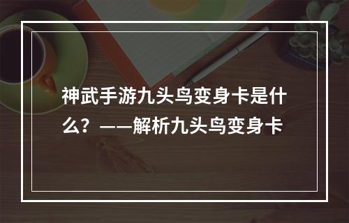 神武手游九头鸟变身卡是什么？——解析九头鸟变身卡