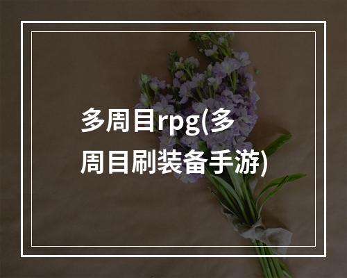 多周目rpg(多周目刷装备手游)