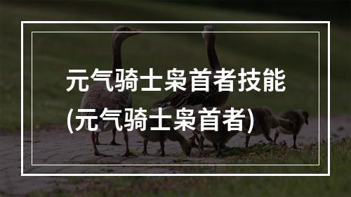 元气骑士枭首者技能(元气骑士枭首者)