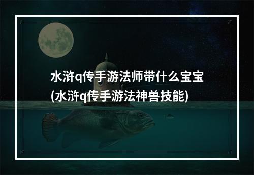 水浒q传手游法师带什么宝宝(水浒q传手游法神兽技能)