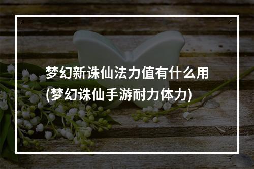 梦幻新诛仙法力值有什么用(梦幻诛仙手游耐力体力)