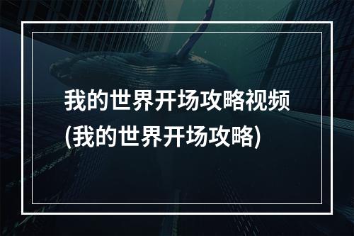 我的世界开场攻略视频(我的世界开场攻略)