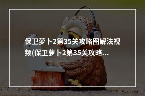 保卫萝卜2第35关攻略图解法视频(保卫萝卜2第35关攻略)