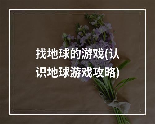 找地球的游戏(认识地球游戏攻略)