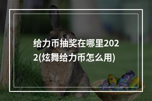 给力币抽奖在哪里2022(炫舞给力币怎么用)