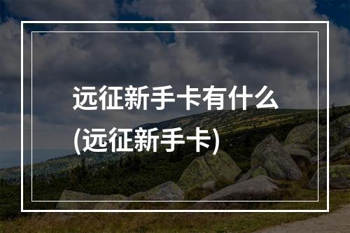 远征新手卡有什么(远征新手卡)