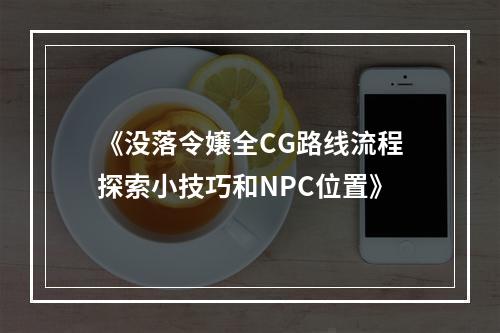 《没落令嬢全CG路线流程探索小技巧和NPC位置》