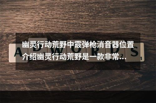 幽灵行动荒野中霰弹枪消音器位置介绍幽灵行动荒野是一款非常出色的第三人称射击游戏，玩家们在游戏中可以选择使用不同的武器来进行战斗，而其中霰弹枪是非常实用的一款武器