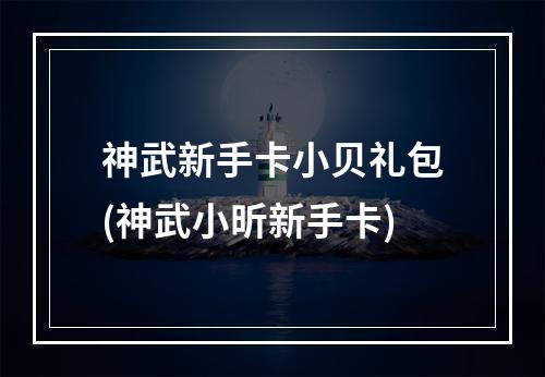 神武新手卡小贝礼包(神武小昕新手卡)