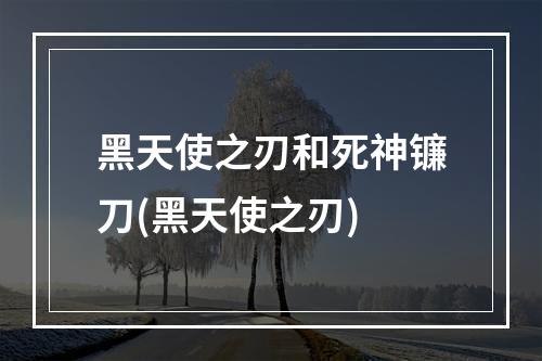 黑天使之刃和死神镰刀(黑天使之刃)