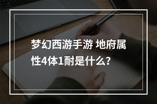 梦幻西游手游 地府属性4体1耐是什么？