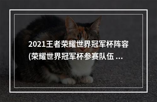 2021王者荣耀世界冠军杯阵容(荣耀世界冠军杯参赛队伍 王者荣耀2021世冠选手名单)