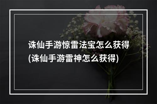 诛仙手游惊雷法宝怎么获得(诛仙手游雷神怎么获得)