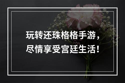 玩转还珠格格手游，尽情享受宫廷生活！