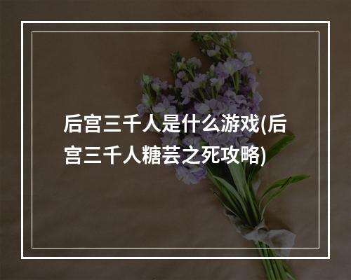 后宫三千人是什么游戏(后宫三千人糖芸之死攻略)