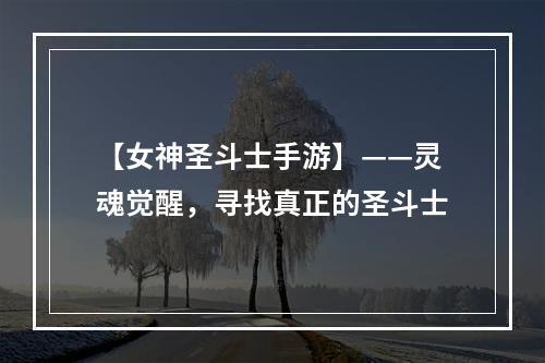 【女神圣斗士手游】——灵魂觉醒，寻找真正的圣斗士