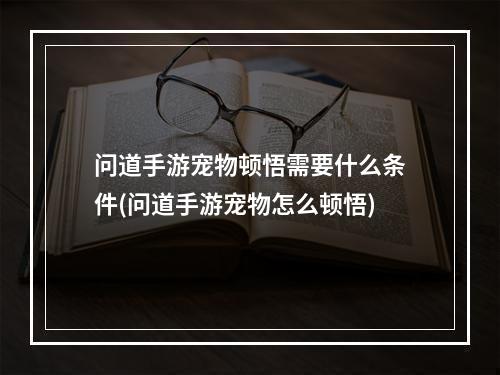 问道手游宠物顿悟需要什么条件(问道手游宠物怎么顿悟)