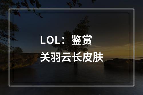 LOL：鉴赏关羽云长皮肤