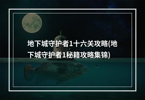 地下城守护者1十六关攻略(地下城守护者1秘籍攻略集锦)