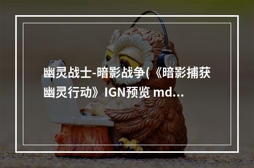 幽灵战士-暗影战争(《暗影捕获幽灵行动》IGN预览 mdash mdash 乏味的游戏)