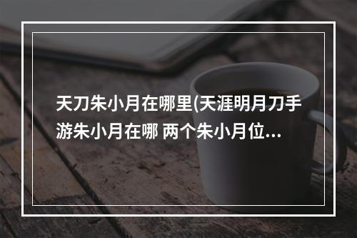 天刀朱小月在哪里(天涯明月刀手游朱小月在哪 两个朱小月位置)