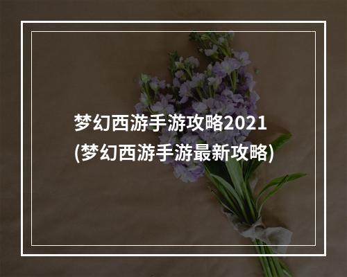 梦幻西游手游攻略2021(梦幻西游手游最新攻略)