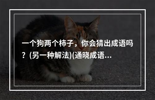 一个狗两个柿子，你会猜出成语吗？(另一种解法)(通晓成语，向“一个狗两个柿子”挑战！ )