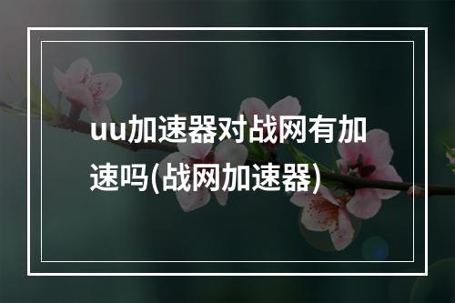 uu加速器对战网有加速吗(战网加速器)