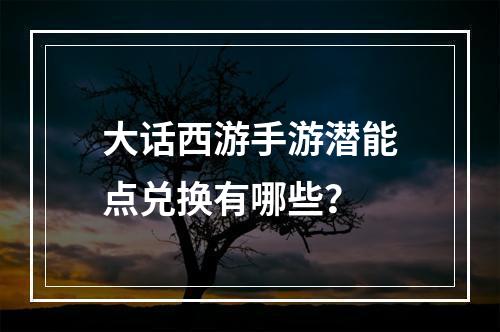 大话西游手游潜能点兑换有哪些？