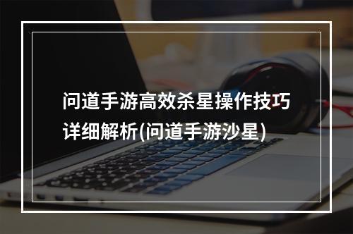 问道手游高效杀星操作技巧详细解析(问道手游沙星)