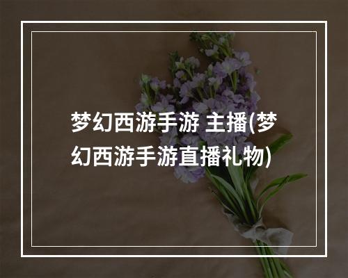 梦幻西游手游 主播(梦幻西游手游直播礼物)