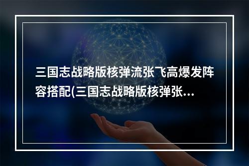 三国志战略版核弹流张飞高爆发阵容搭配(三国志战略版核弹张飞阵容张飞核弹流兵书)