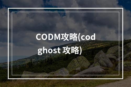 CODM攻略(cod ghost 攻略)