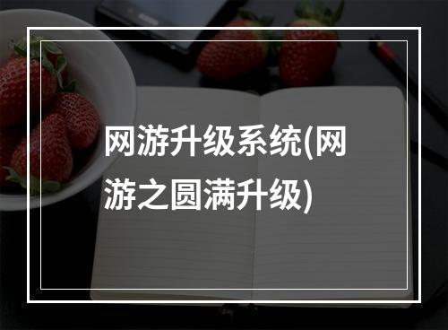 网游升级系统(网游之圆满升级)