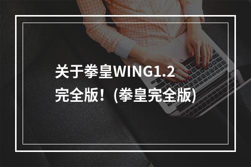 关于拳皇WING1.2完全版！(拳皇完全版)