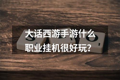 大话西游手游什么职业挂机很好玩？