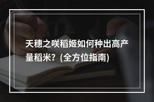 天穗之咲稻姬如何种出高产量稻米？(全方位指南)