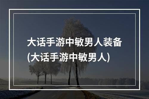 大话手游中敏男人装备(大话手游中敏男人)