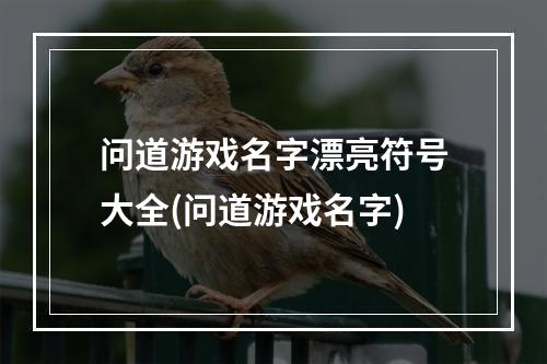 问道游戏名字漂亮符号大全(问道游戏名字)