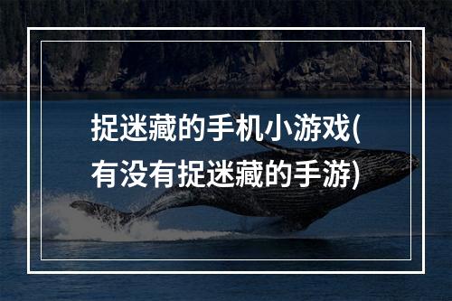 捉迷藏的手机小游戏(有没有捉迷藏的手游)