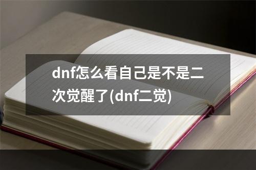 dnf怎么看自己是不是二次觉醒了(dnf二觉)