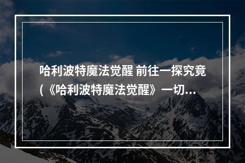 哈利波特魔法觉醒 前往一探究竟(《哈利波特魔法觉醒》一切似乎都在不停地移动寻宝线索)