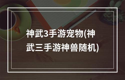 神武3手游宠物(神武三手游神兽随机)