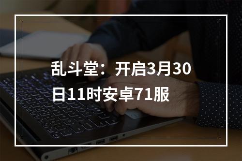 乱斗堂：开启3月30日11时安卓71服