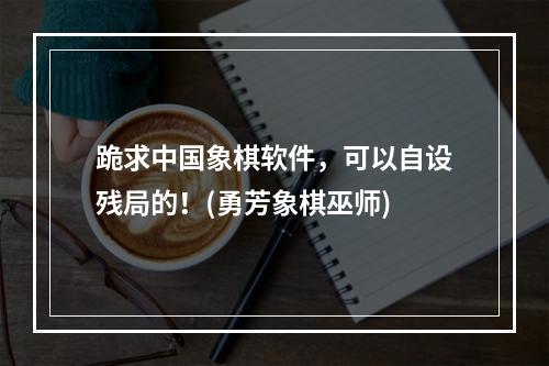 跪求中国象棋软件，可以自设残局的！(勇芳象棋巫师)