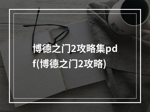 博德之门2攻略集pdf(博德之门2攻略)