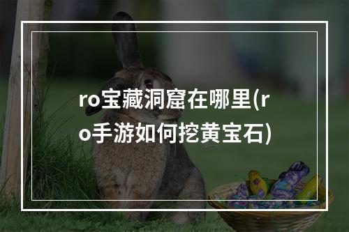 ro宝藏洞窟在哪里(ro手游如何挖黄宝石)