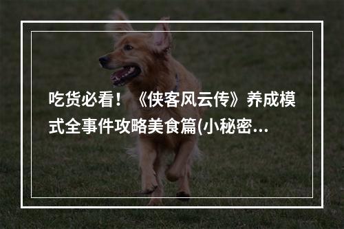 吃货必看！《侠客风云传》养成模式全事件攻略美食篇(小秘密篇)