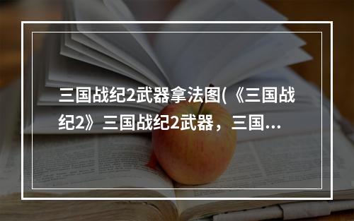 三国战纪2武器拿法图(《三国战纪2》三国战纪2武器，三国战纪2种武器说明)