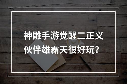 神雕手游觉醒二正义伙伴雄霸天很好玩？